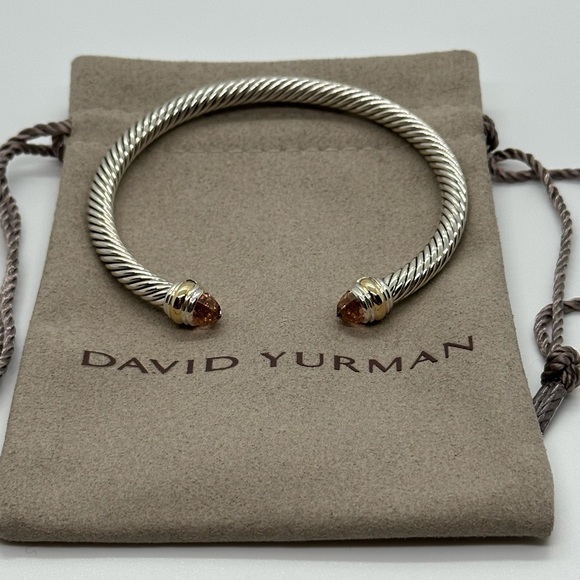 DAVID YURMAN 925 Silver Morganite
5 mm Cable Classic Cuff Bracel - Picture 10 of 11